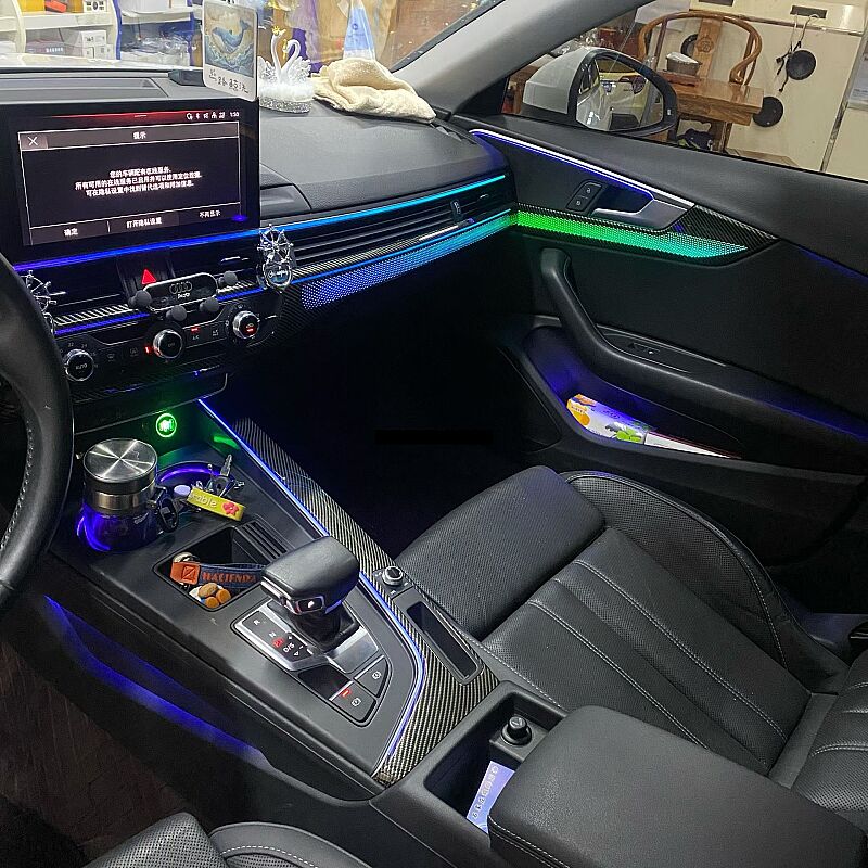 Audi A4/A5 17-24 Rainbow Full Trimli İç Ambiyans Aydınlatma Seti Carbon - 5