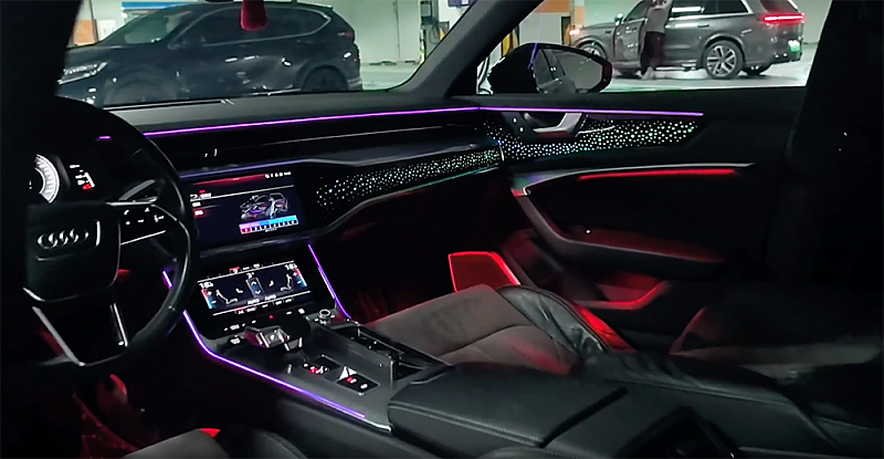 Audi A6 19-23 Trimli Nokta Desenli Full Trimli Rainbow Ambiyans Aydınlatma Seti - 2
