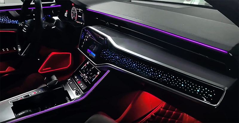Audi A6 19-23 Trimli Nokta Desenli Full Trimli Rainbow Ambiyans Aydınlatma Seti - 4
