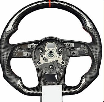 AUDİ AD14 Carbon Tuş Yok Orjinal Tuş ve Airbag Uyumlu Direksiyon - 1