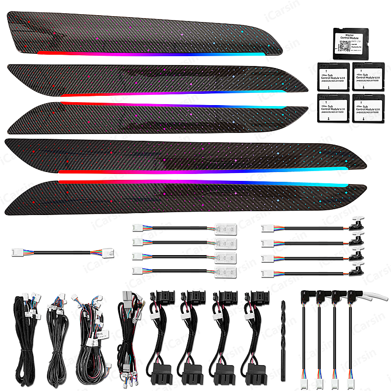 Audi Q3 13-18 Trimli Carbon Yıldız Desen Rainbow İç Ambiyans Aydınlatması - 1