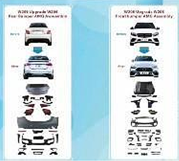 Benz For W205 Upgrade to W206 Amg C63 Wıth Headlıgh Taillıght Hood Fenders 2015-2018   - 3