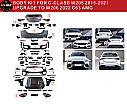Benz For W205 Upgrade to W206 Amg C63 Wıth Headlıgh Taillıght Hood Fenders 2015-2018   - 2