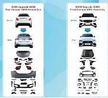 Benz For W205 Upgrade to W206 Amg C63 Wıth Headlıgh Taillıght Hood Fenders 2019-2021 - 2