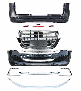 Benz Vito W447 2016-2023 Ön Arka Tampon Seti Işıklı Panjur Model 2 - 1