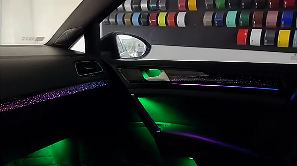 Golf 7 7.5 Trimli Piano Black Yıldız Desen Rainbow Trimli İç Ambiyans Aydınlatmsı - 3