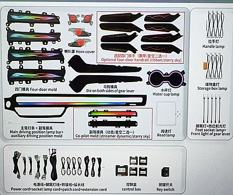 Honda Civic FE 22 Model Üzeri Piano Black Full Trimli Rainbow İç Ambiyans Aydınlatması - 1