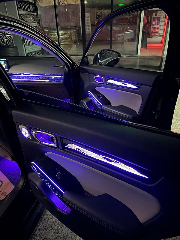 Honda Civic FE 22 Model Üzeri Piano Black Full Trimli Rainbow İç Ambiyans Aydınlatması - 9