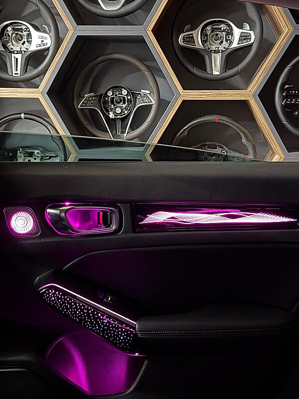 Honda Civic FE Piano Black Rainbow Trimli İç Ambiyans Aydınlatması - 4