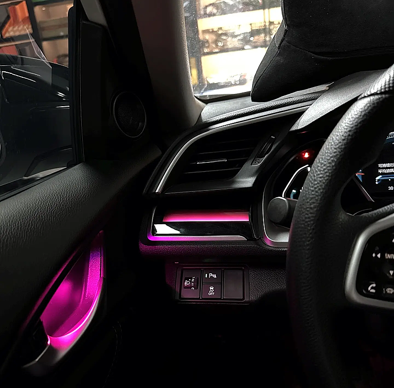 Honda FC5 64Renk Rainbow Trimli İç Ambiyans Aydınlatma Piano Black - 3