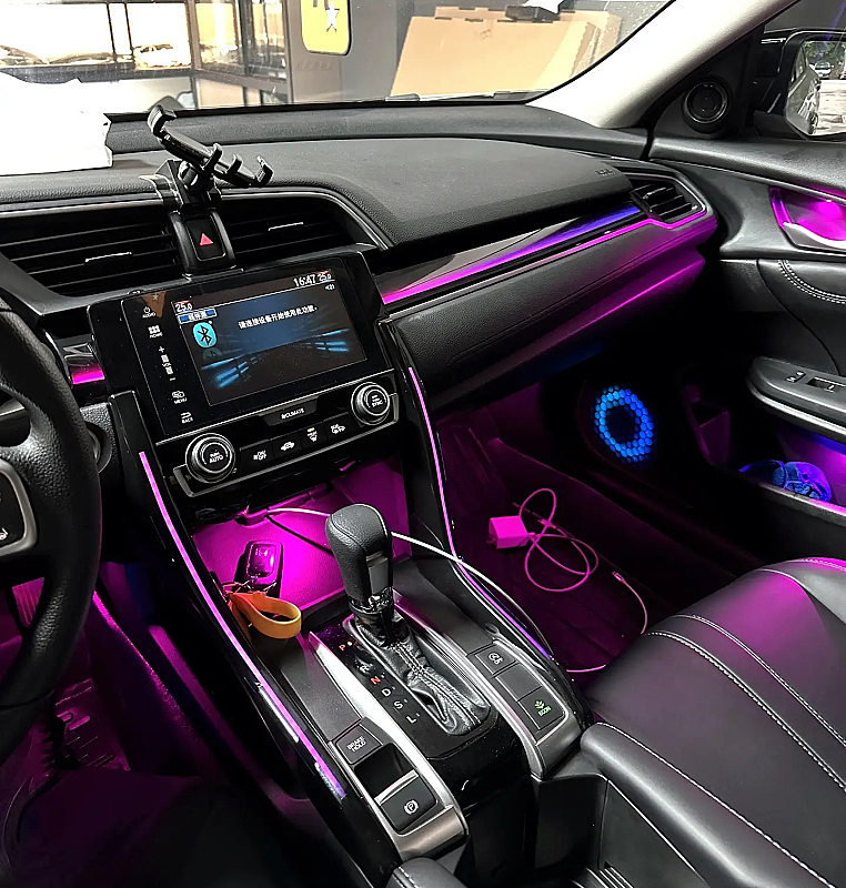 Honda FC5 64Renk Rainbow Trimli İç Ambiyans Aydınlatma Piano Black - 5