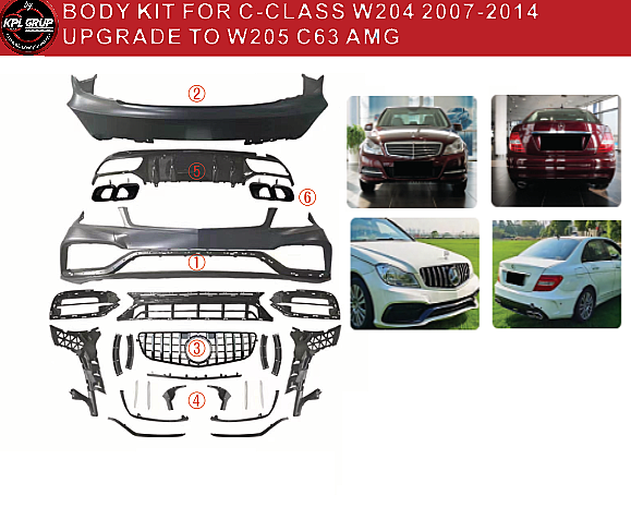 Mercedes C Class W204 C63 AMG Body Kit - 2