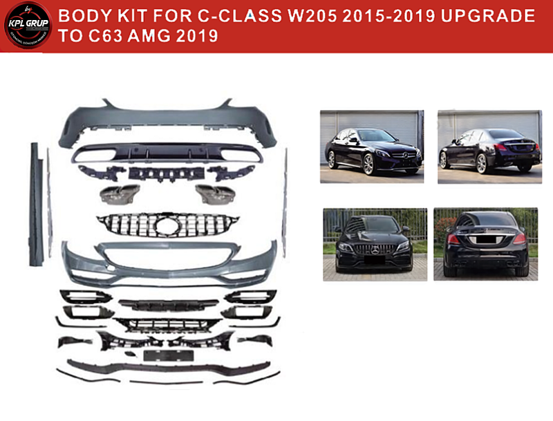 Mercedes C Class W205 Body Kit 2019 AMG Yükseltme - 2