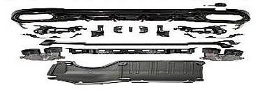 Mercedes C Class W206 C43 AMG Siyah Arka Difüzör Tips 3 Paket - 1