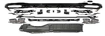 Mercedes C Class W206 C43 AMG Gümüş Arka Difüzör Tips 3 Paket - 1