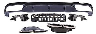Mercedes E Class W213 17-20 E63 Karbon Arka Difüzör With Pipe - 1
