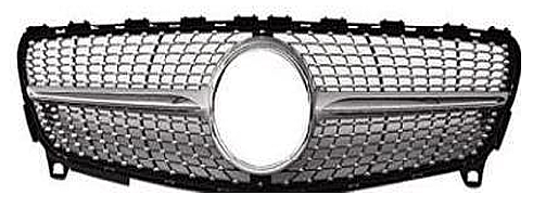Mercedes W176 2015-2018 Diamond Grille Silver Panjur - 1