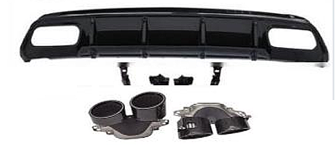 Mercedes  W176 A45 Karbon Arka Difüzör Black Pipe  - 1