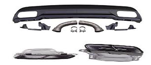 Mercedes W176 A45 Arka Difüzör Siyah Pipe - 1