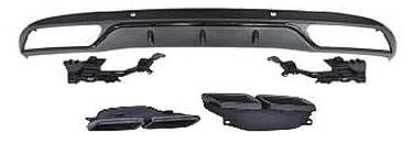 Mercedes W205 C63 Siyah Arka Difüzör Pipe Black - 1