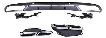Mercedes W205 C63 Krom Arka Difüzör Pipe Silver - 1