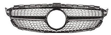 Mercedes W205 Diamond Grille Black Ön Panjur - 1