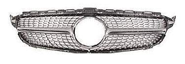 Mercedes W205 Diamond Grille Silver Ön Panjur - 1