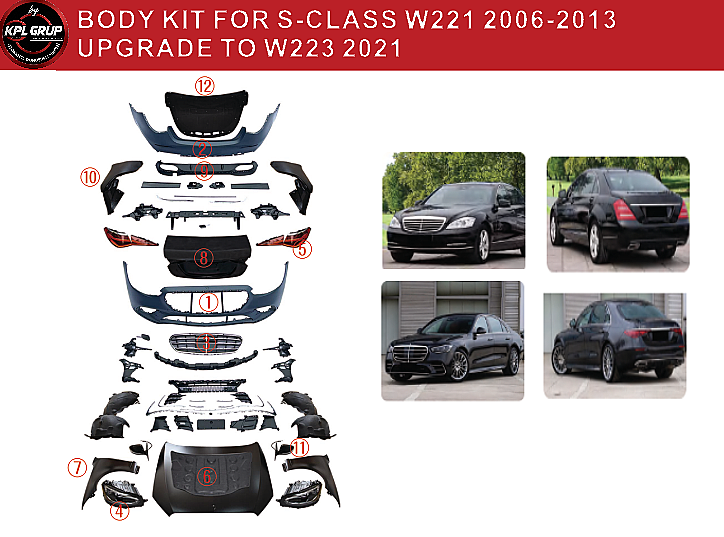 Mercedes W221-W223 2006-2013 Yükseltme Body Kit - 2