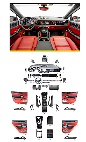 Porsche Cayenne Kırmızı Kapılar Dahil Full Set İç Dönüşüm Seti PCM 3,1 - 1