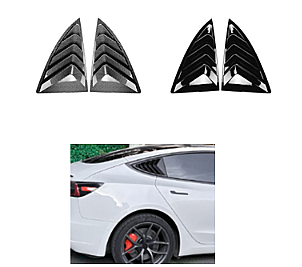 Tesla Arka Yan Cam Rüzgarlık Kapakları Piano Black - 1